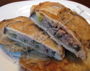 Баклажаны с мясом в кляре