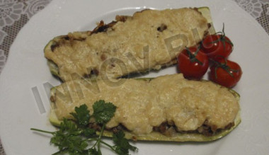 Кабачки, фаршированные гречкой и грибами