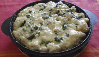 Цветная капуста, запеченная с мясом 