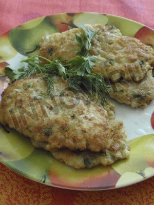 шницель рубленый из кальмара с луком