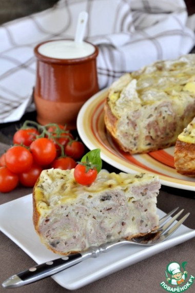 быстрый мясной пирог