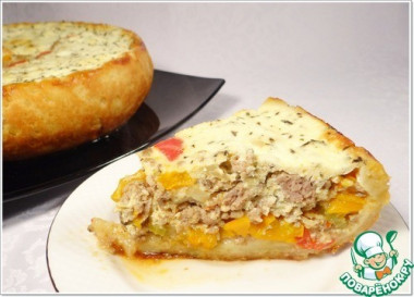 Пирог из сладкого перца и фарша