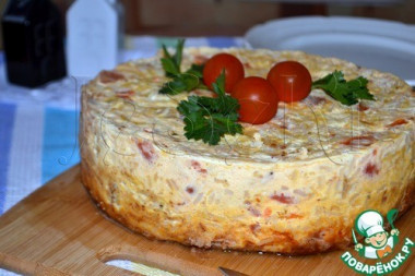 Рыбная запеканка с рисом в мультиварке