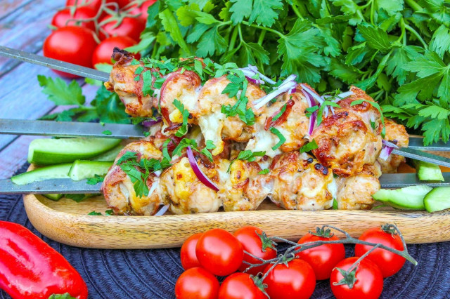 Курица в беконе на мангале