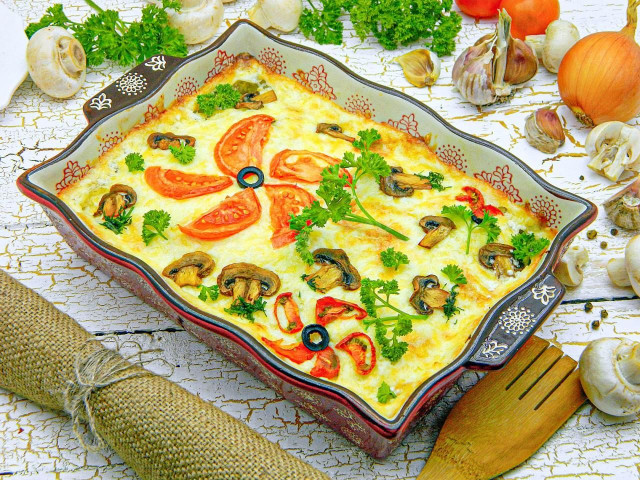 Куриное мясо по французски из курицы с грибами в духовке