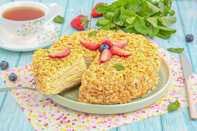 Классический наполеон со сгущенкой