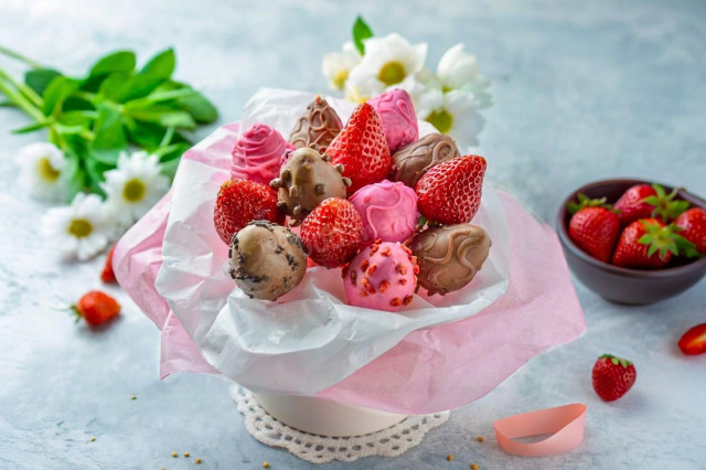 Букет из клубники в шоколаде