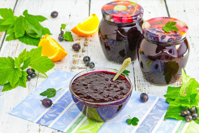 Варенье из смородины и крыжовника с апельсином на зиму