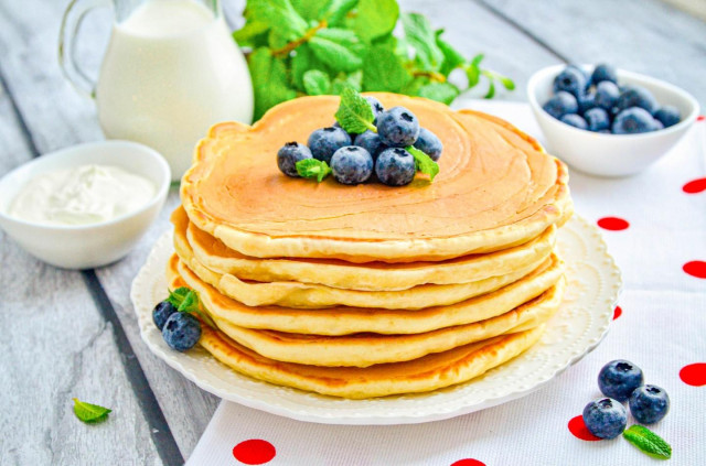 Блины на кефире толстые пышные