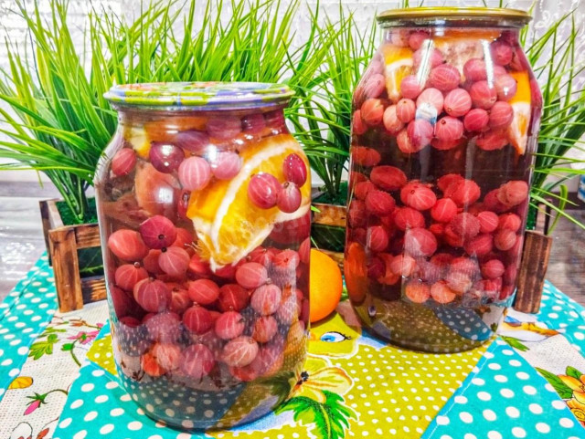 Компот из крыжовника с апельсином