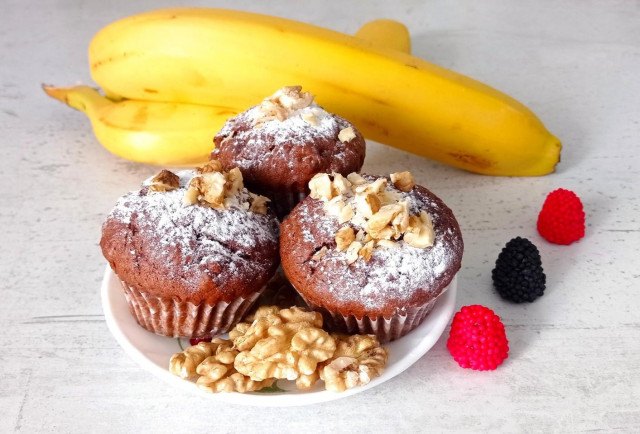 Маффины банановые с какао