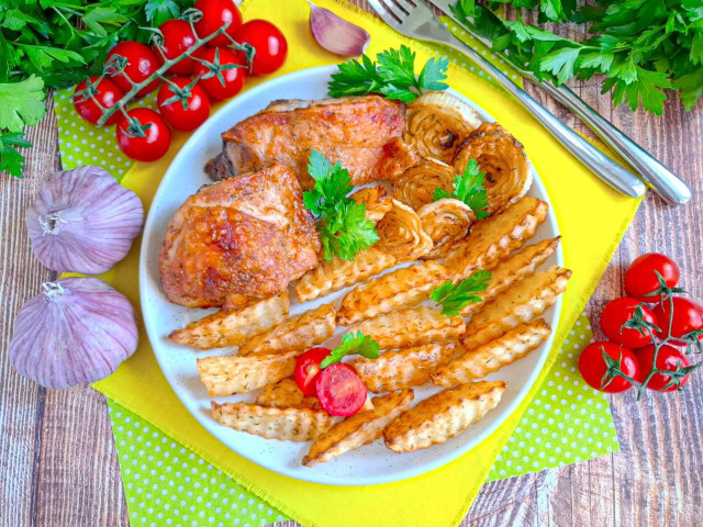 Курица с картошкой в аэрогриле