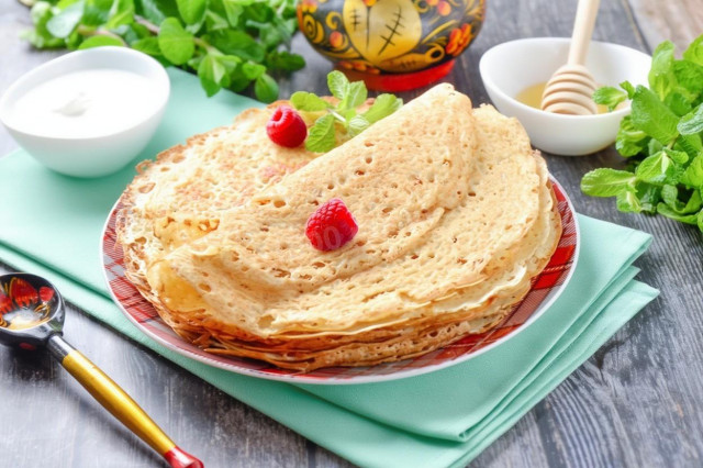 Блины с дырочками с кипятком