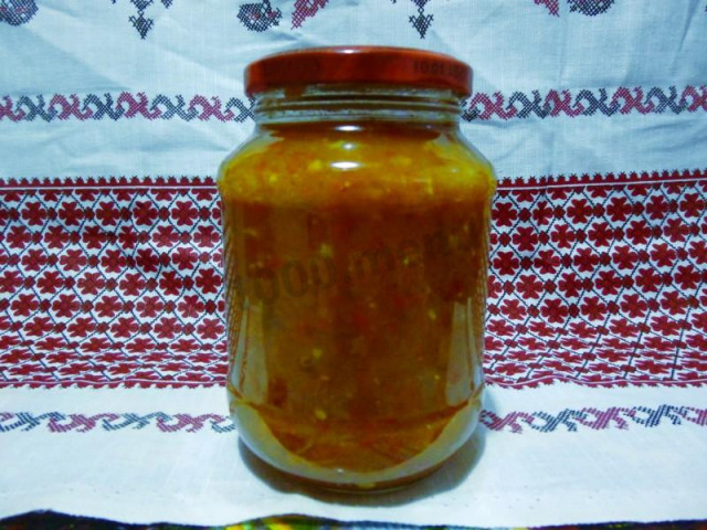 Икра из болгарского и острого перца с уксусом на зиму