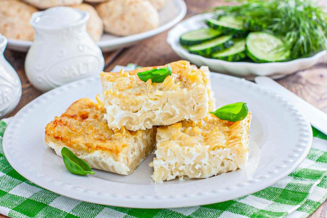 Запеканка из макарон с яйцом в духовке