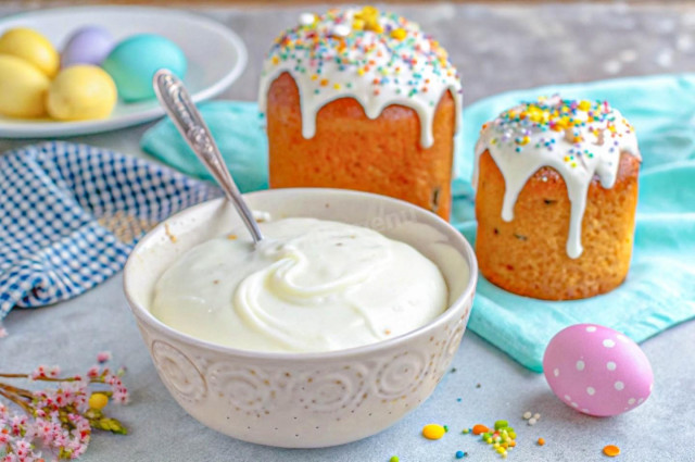 Глазурь для кулича с желатином без яиц не крошится не липнет