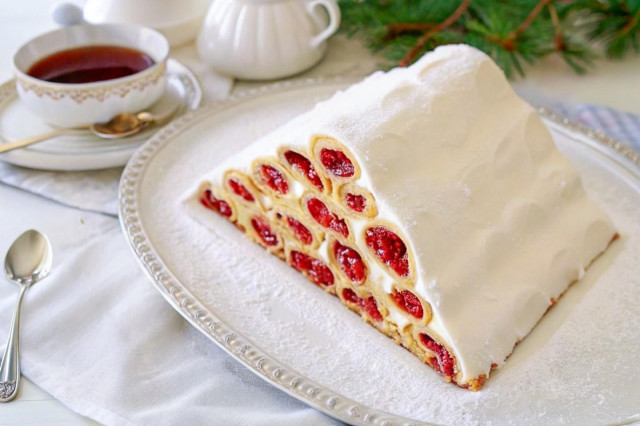 Торт Дрова под снегом без яиц