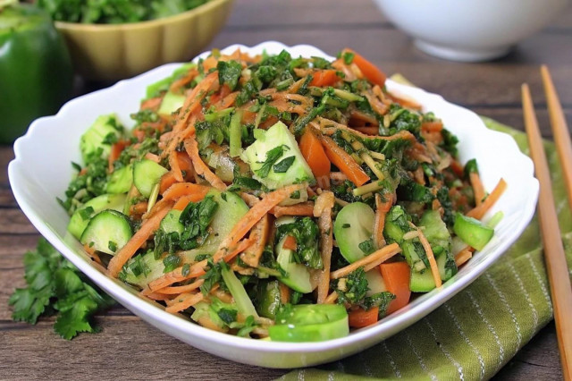 Салат из зеленых помидор по-корейски