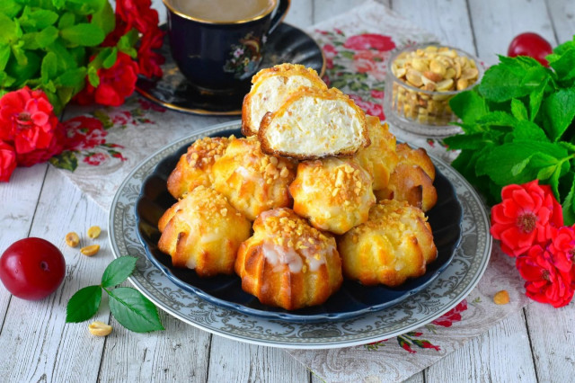 Заварное пирожное Орешек со сгущенкой по ГОСТу