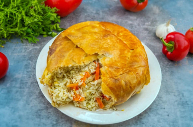 Шах плов с курицей в лаваше