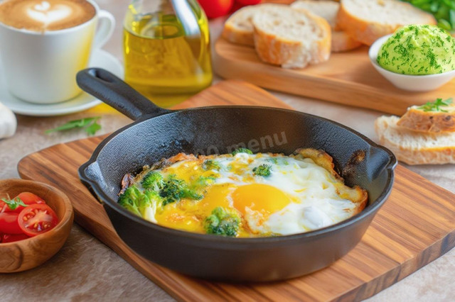 Брокколи с яйцом на сковороде