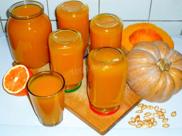 Сок тыквенный с апельсином на зиму