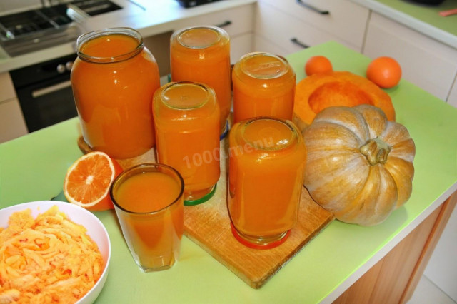 Сок тыквенный с апельсином на зиму