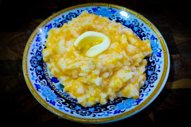 Молочная тыквенная каша с рисом