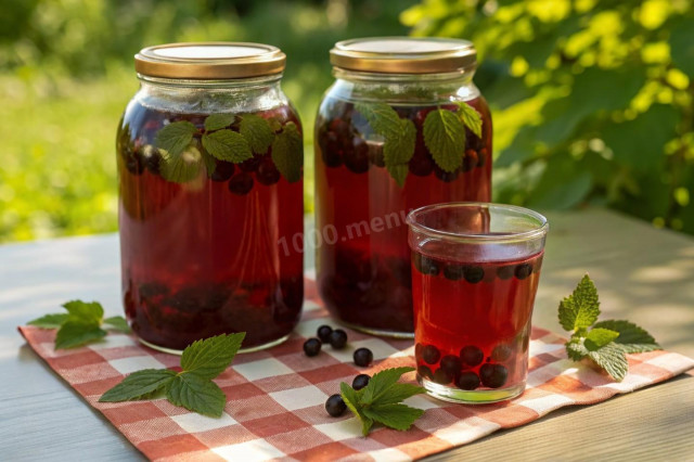 Компот из смородины с мятой