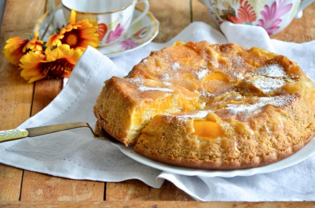 Шарлотка с абрикосами  воздушный летний пирог