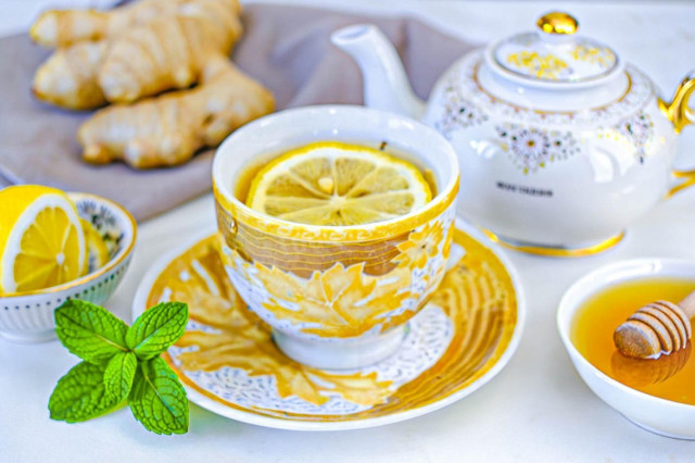 Зеленый чай с имбирем лимоном и медом