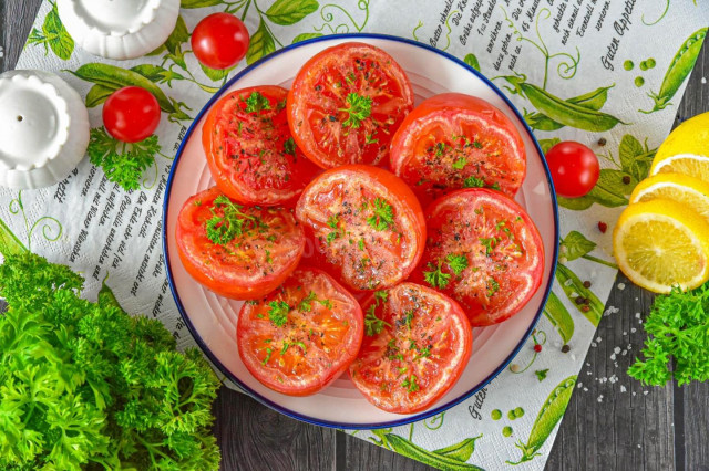 Помидоры в аэрогриле запеченные