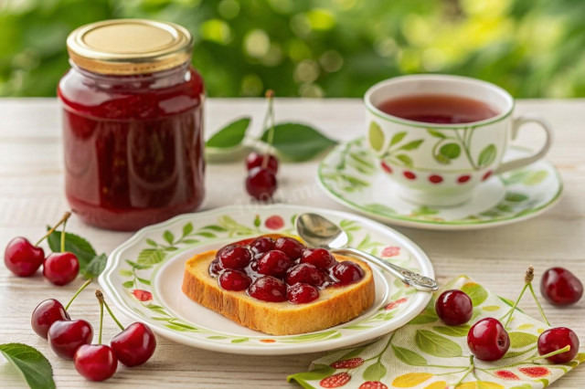 Вишневое варенье без сахара ПП