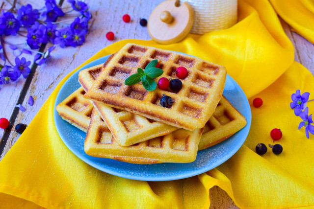 Венские вафли в электровафельнице толстые