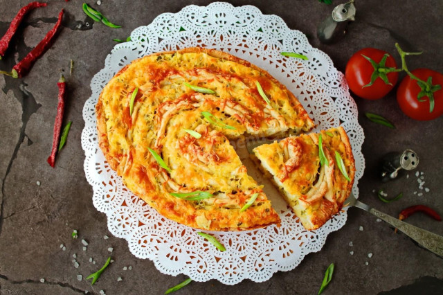 Слоеный пирог с картошкой