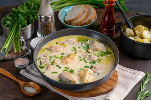 Курица в молочном соусе на сковороде