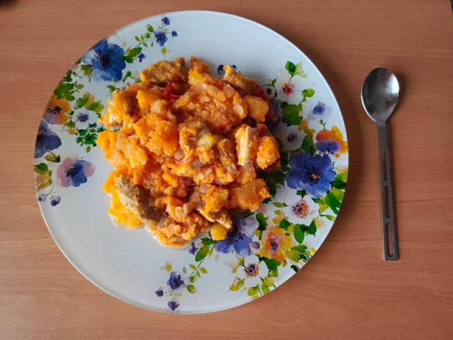 рагу из тыквы с картошкой и свининой