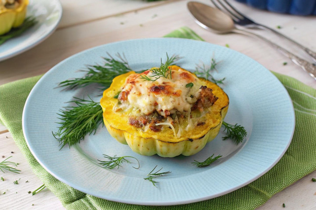 Фаршированные патиссоны в духовке с фаршем