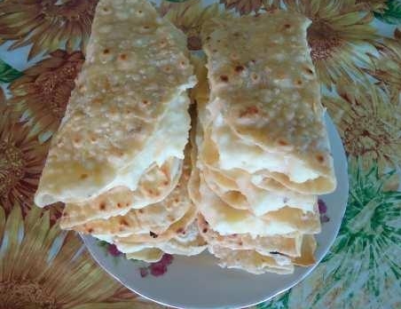Татарские лепешки на молоке с картошкой и зеленью