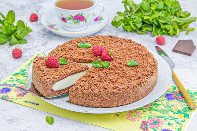 Шоколадный пирог с творогом