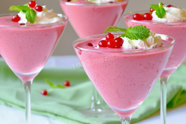 Клюквенный мусс с манной крупой