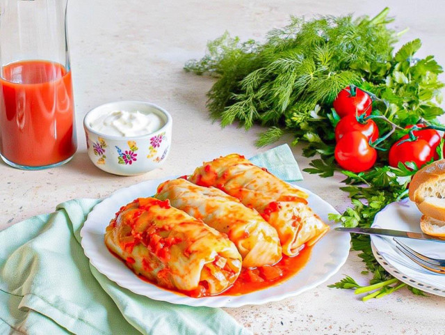 Голубцы на противне в духовке