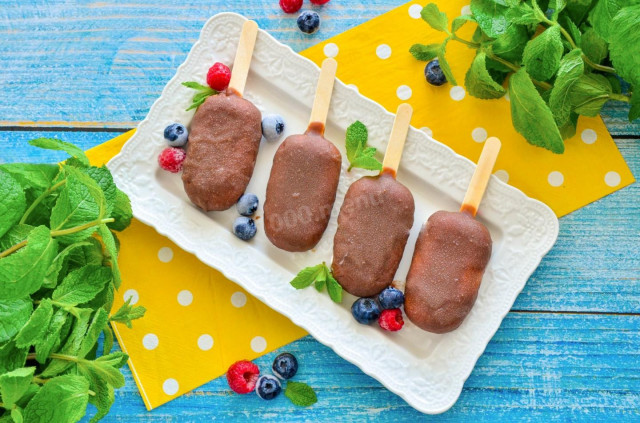 Мороженое эскимо домашнее на палочке