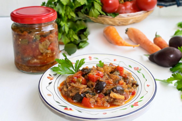 Закуска из баклажанов с помидорами