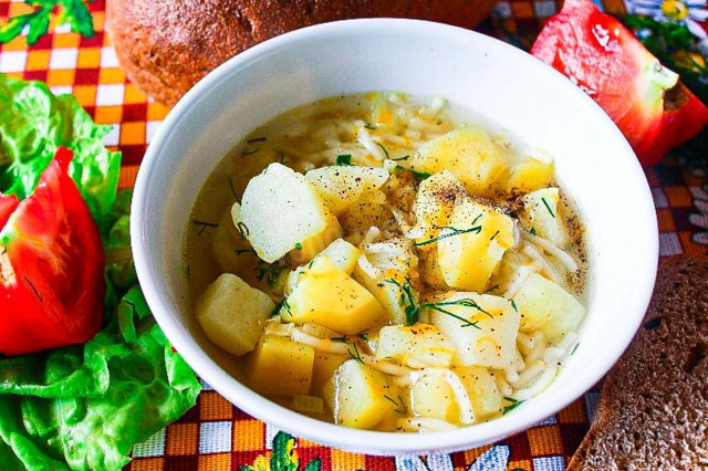 Суп из индейки с вермишелью и картошкой
