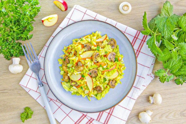 Салат капуста с грибами