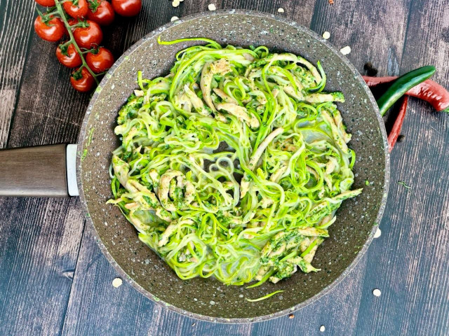 Паста из кабачков с курицей ПП