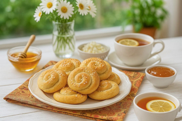 Сладкие булочки на кефире в духовке на скорую руку