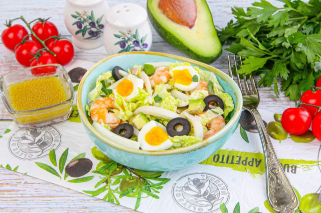 ПП салат с кальмаром