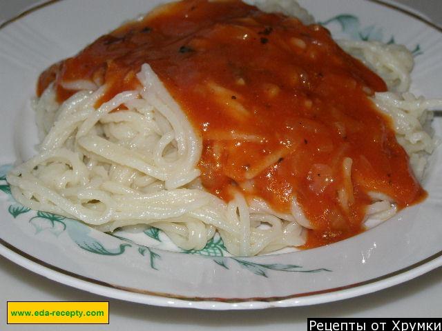 Томатный соус для спагетти из помидор с чесноком и базиликом